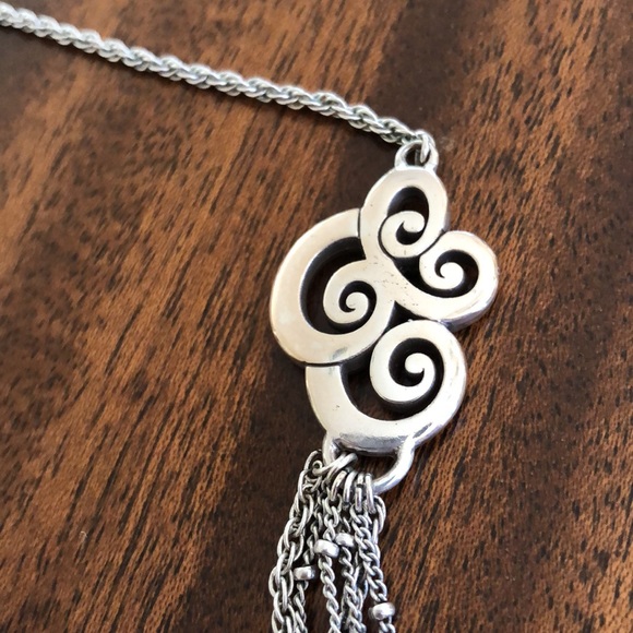 Brighton retired long length multi chain swirl link necklace & earrings - Picture 4 of 16